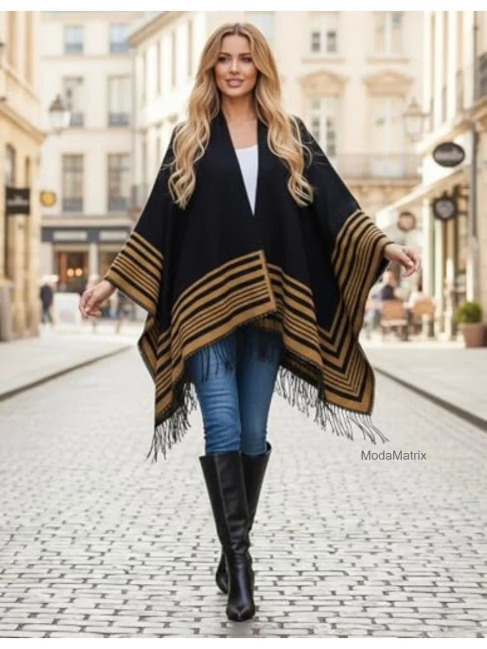 Open Front Poncho Cape Cardigan Shawl - Acrylic Blend Wrap